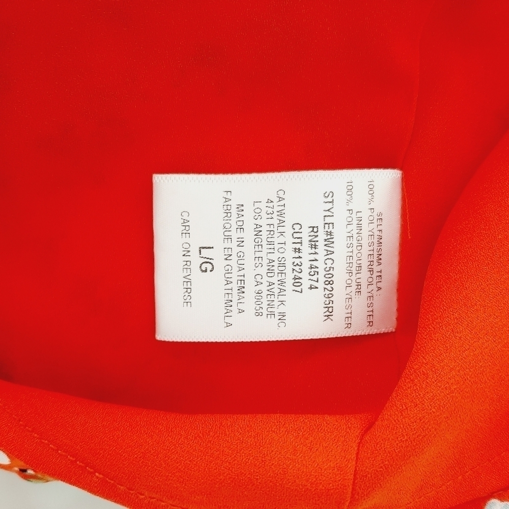 Pleione Red Flutter Sleeve Large Blouse - image 3